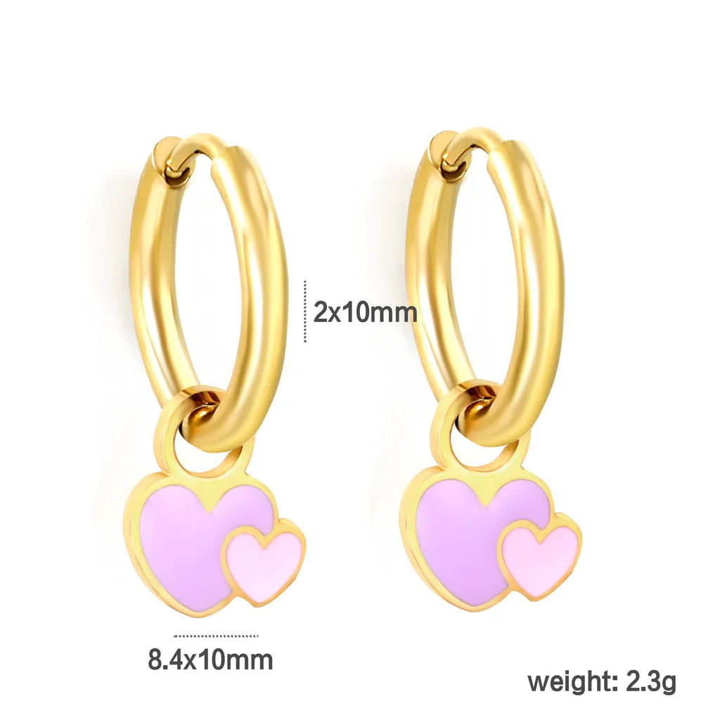 Purple Heart Hoop earring