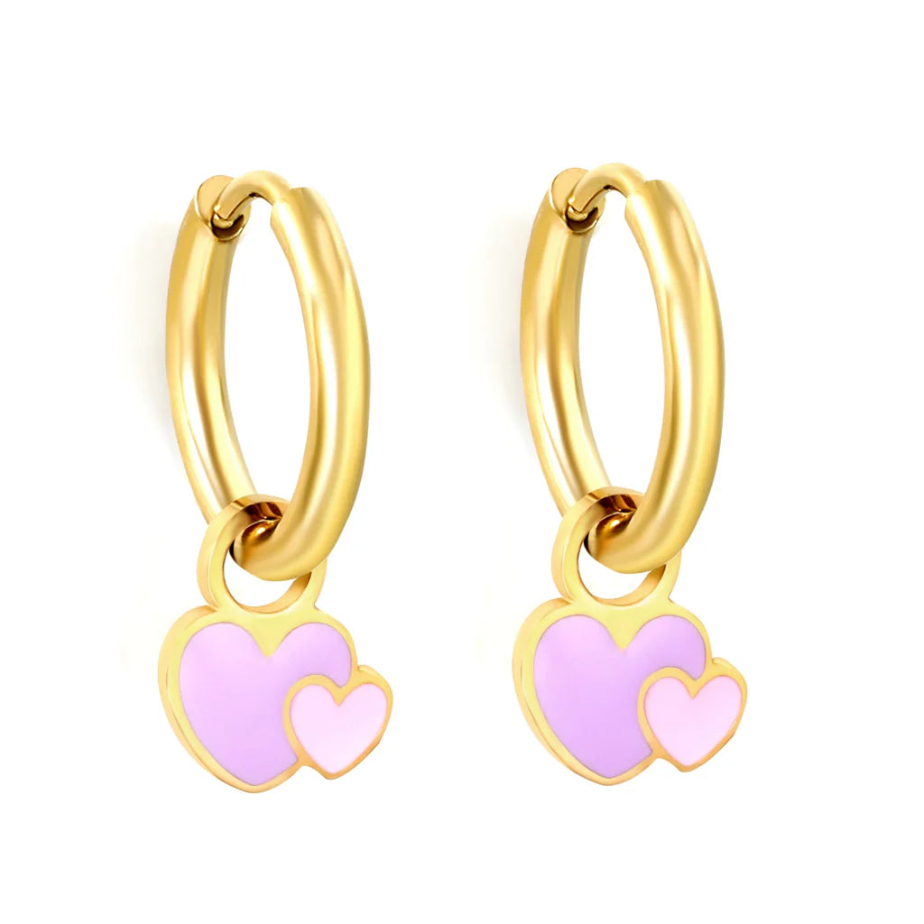 Purple Heart Hoop earring