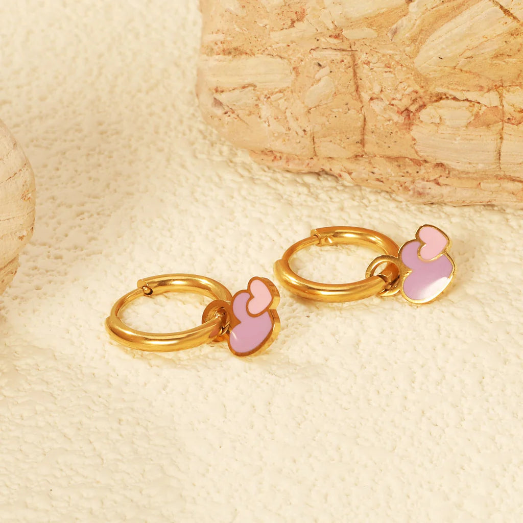 Purple Heart Hoop earring