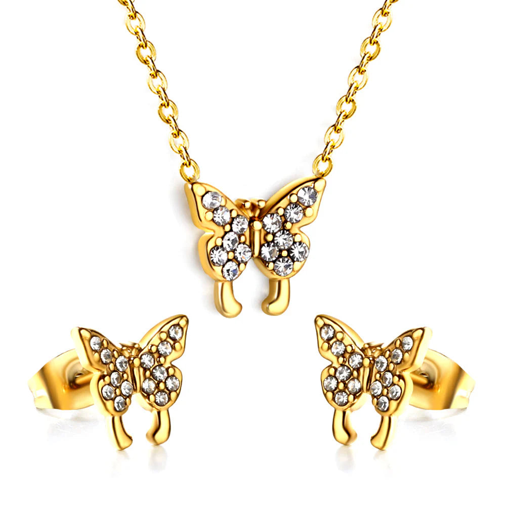 Mini Charm Necklace earring sets