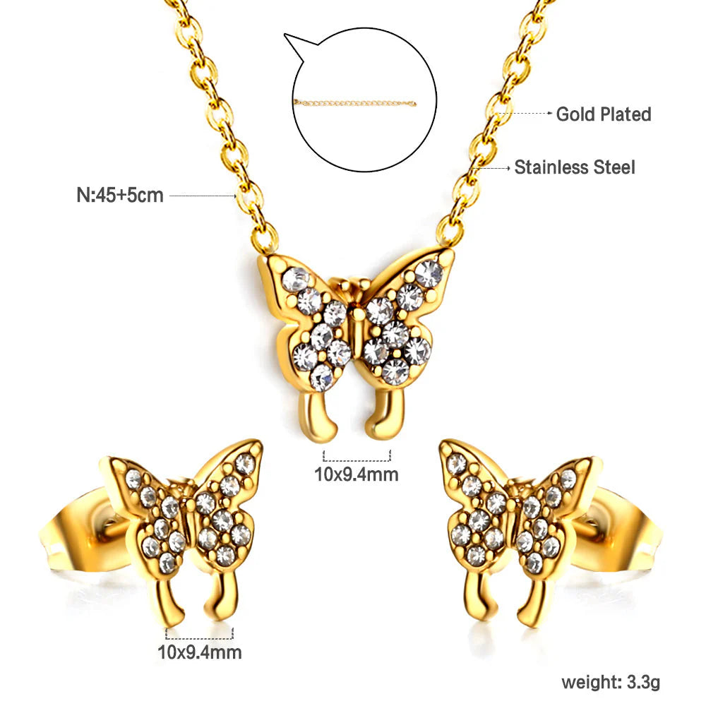Mini Charm Necklace earring sets
