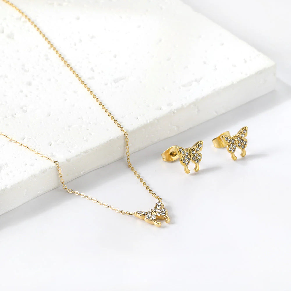 Mini Charm Necklace earring sets