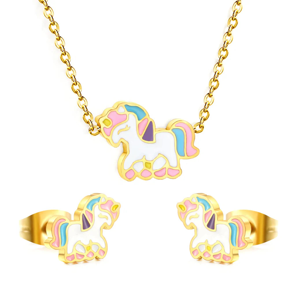 Charm Necklace Earring Set