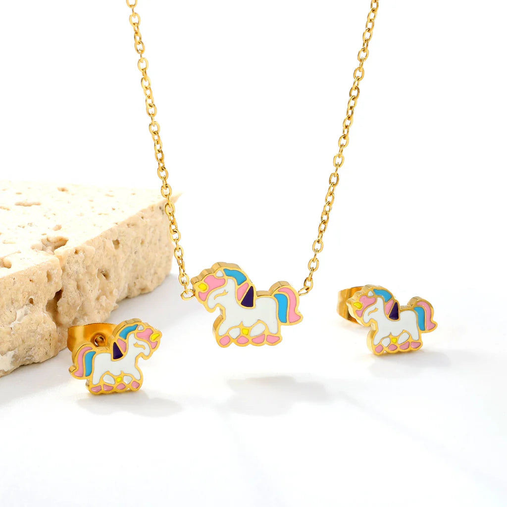 Charm Necklace Earring Set