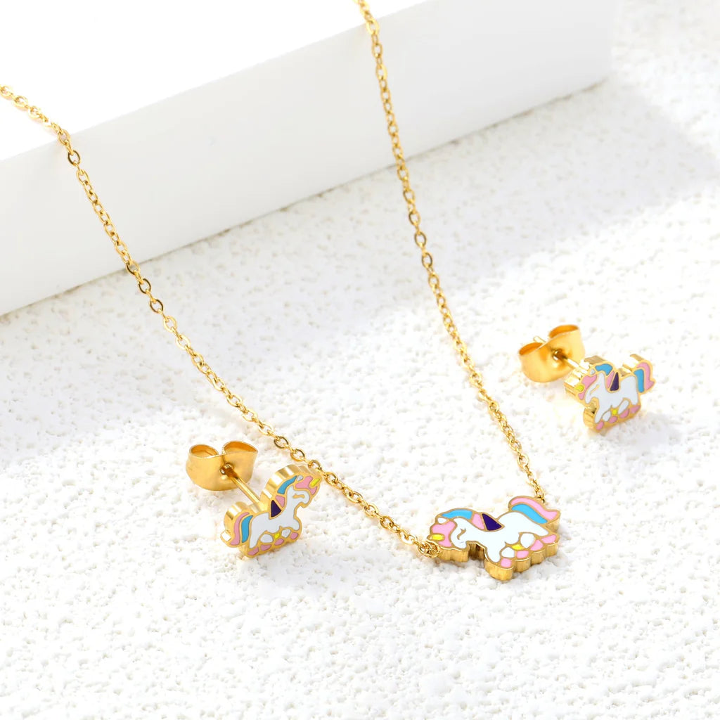 Charm Necklace Earring Set