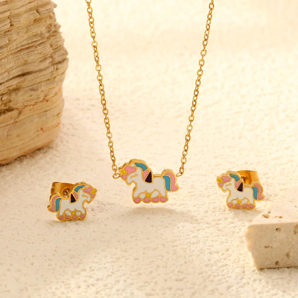 Charm Necklace Earring Set
