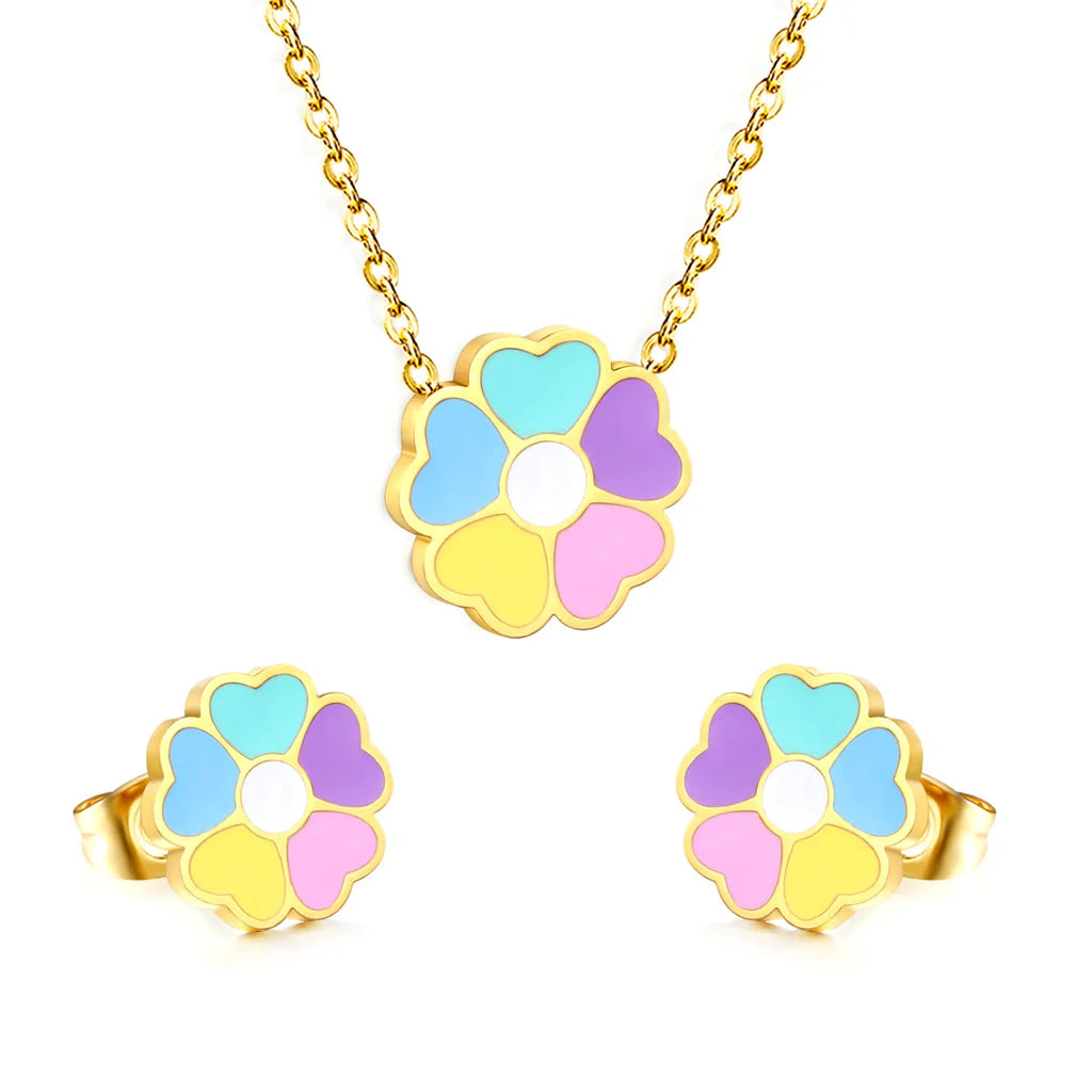 Charm Necklace Earring Set