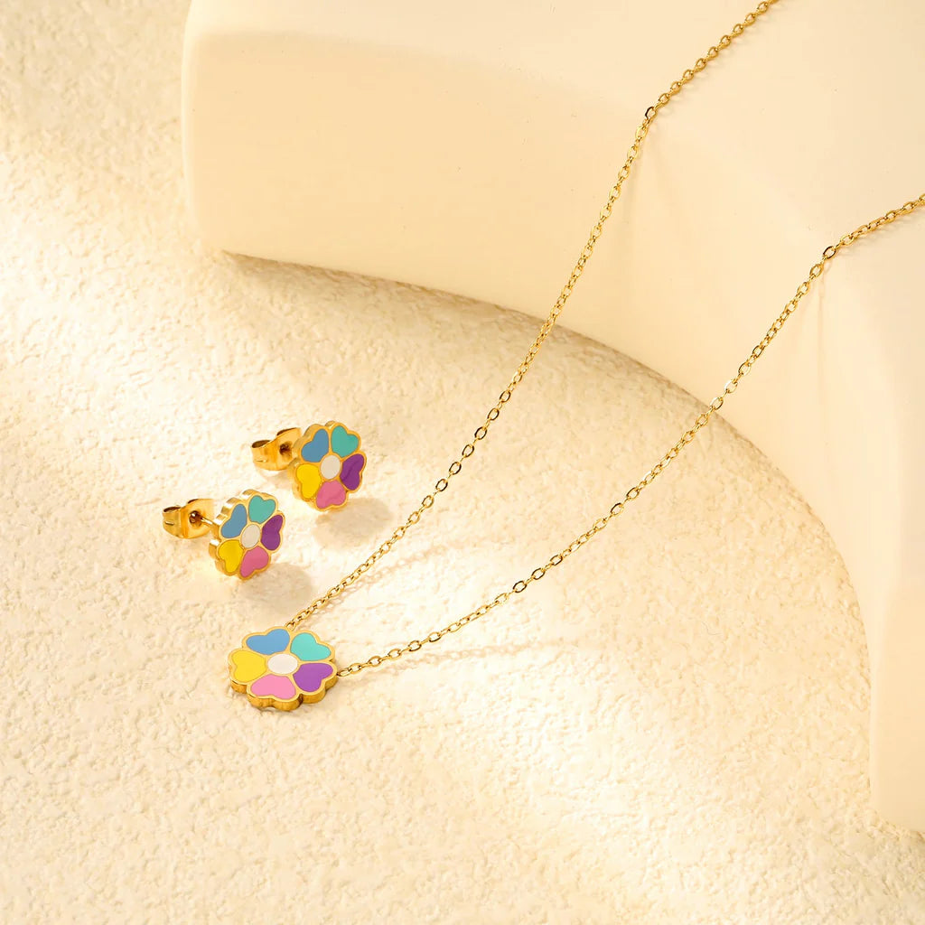 Charm Necklace Earring Set