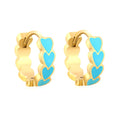 Blue Heart Hoops Earring