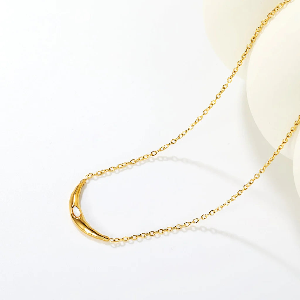 White Cat Eye Necklace