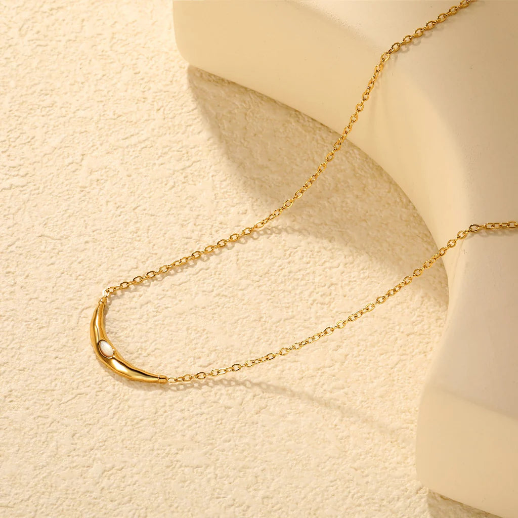 White Cat Eye Necklace