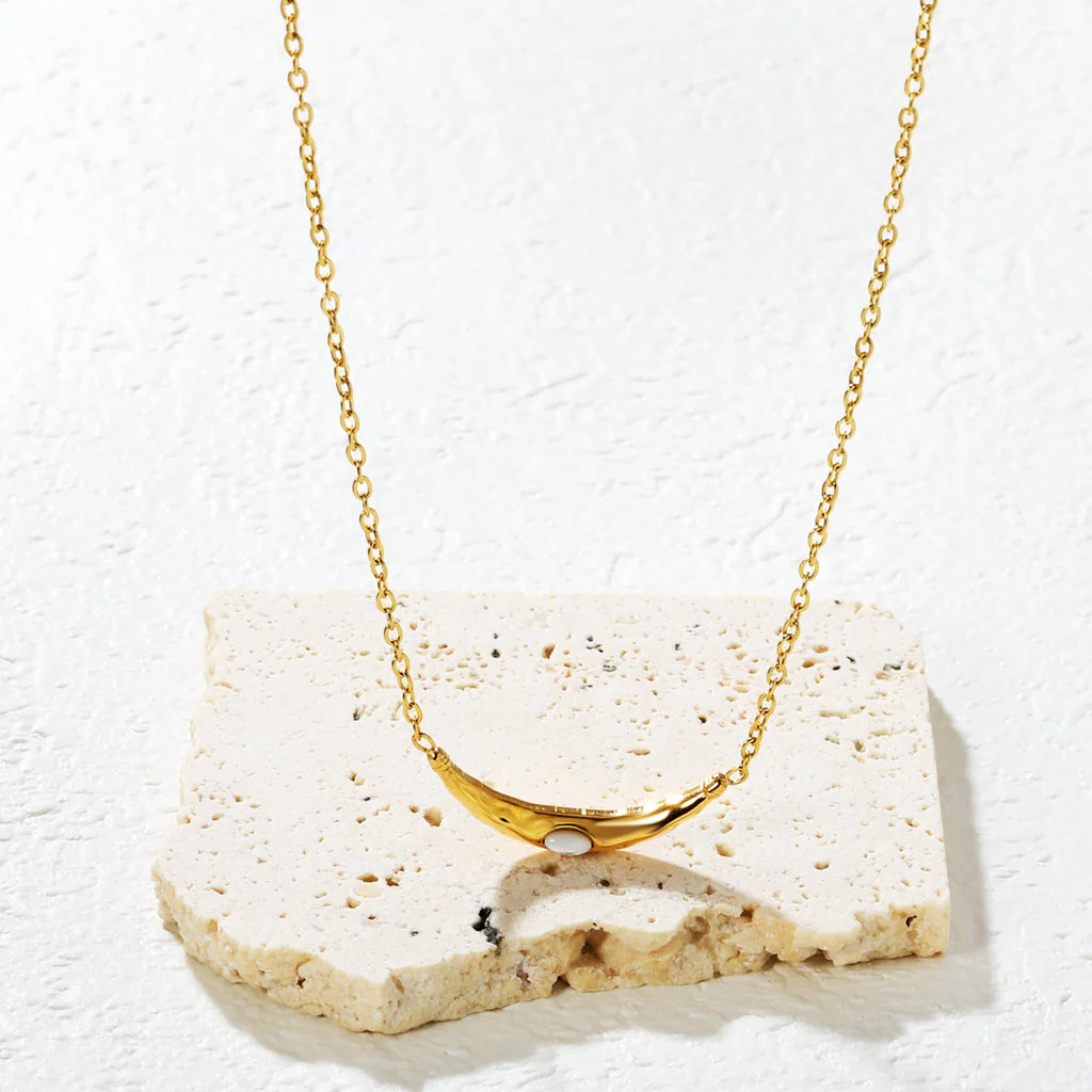 White Cat Eye Necklace