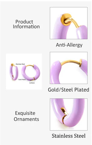 Colorful hoop earrings
