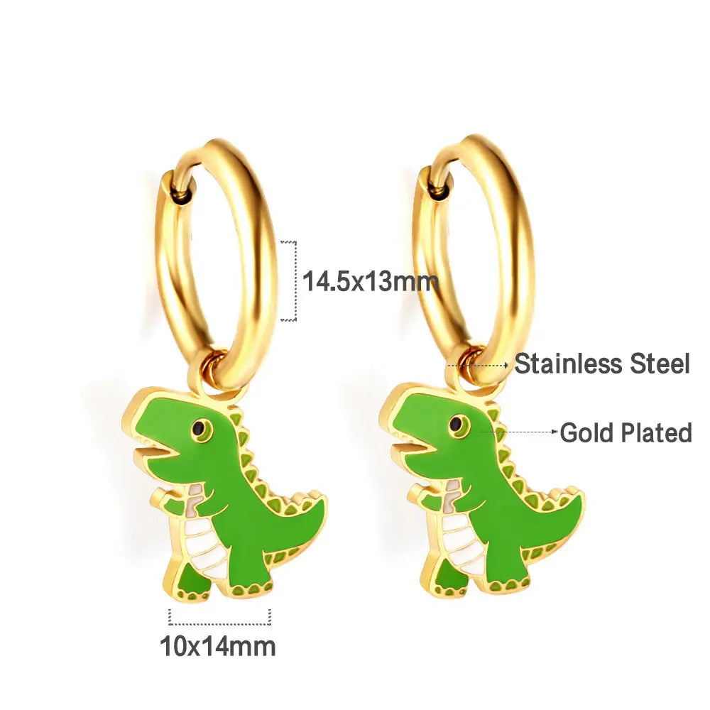Dinosaur Hoop Earring