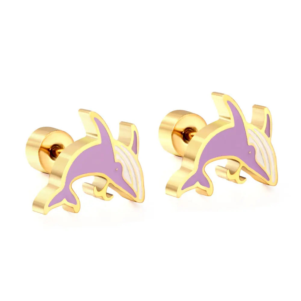 Dolphin stud earring, Peircing