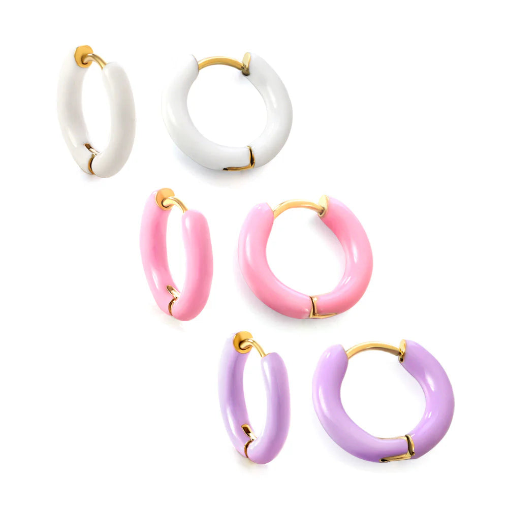 Colorful hoop earrings