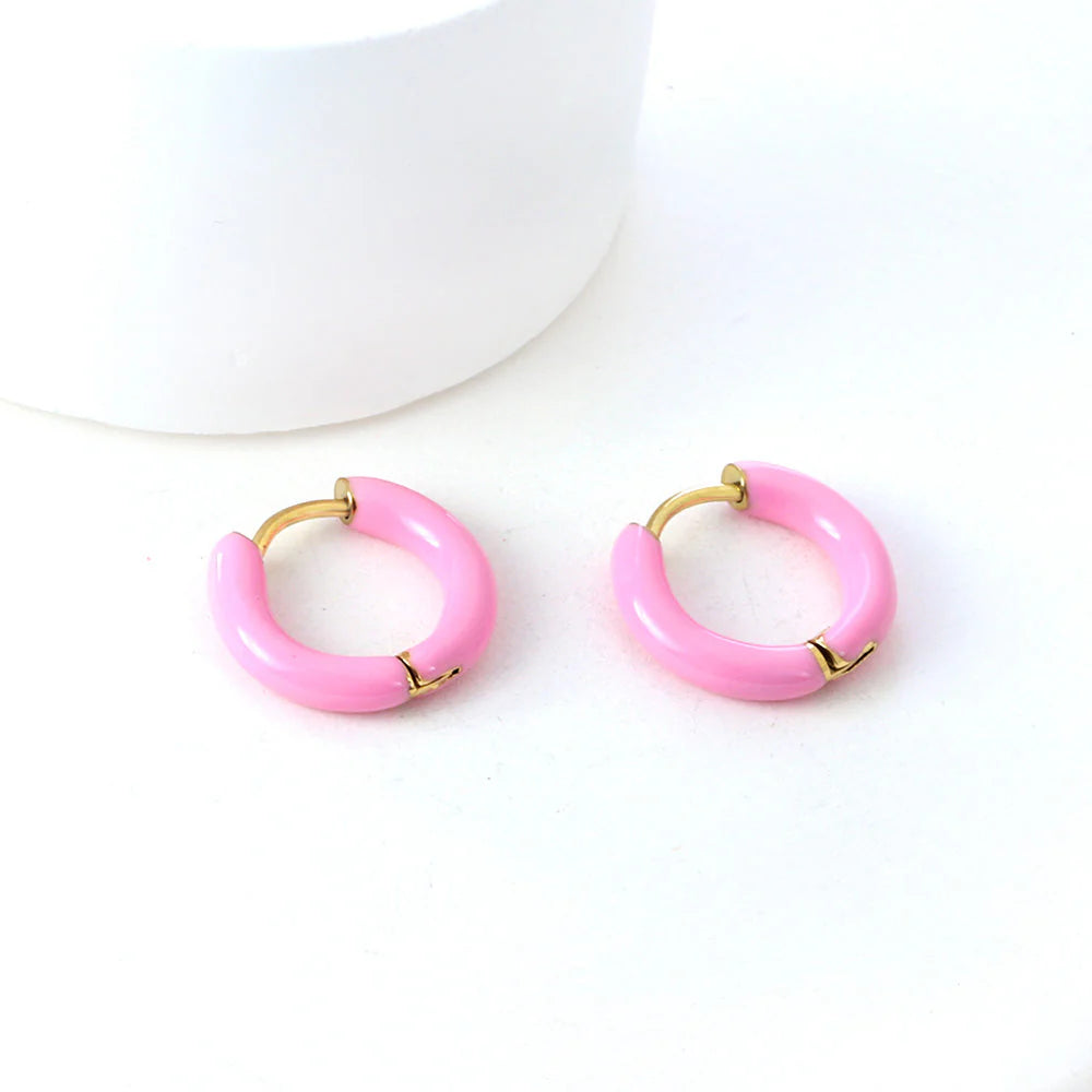 Colorful hoop earrings