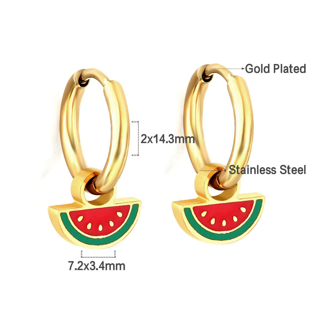 Watermelon Hoop earring