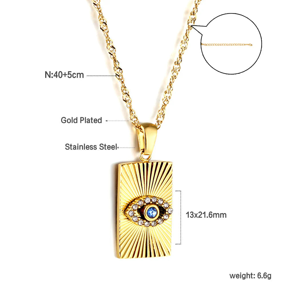 Evil Eye Bold Gold Necklace