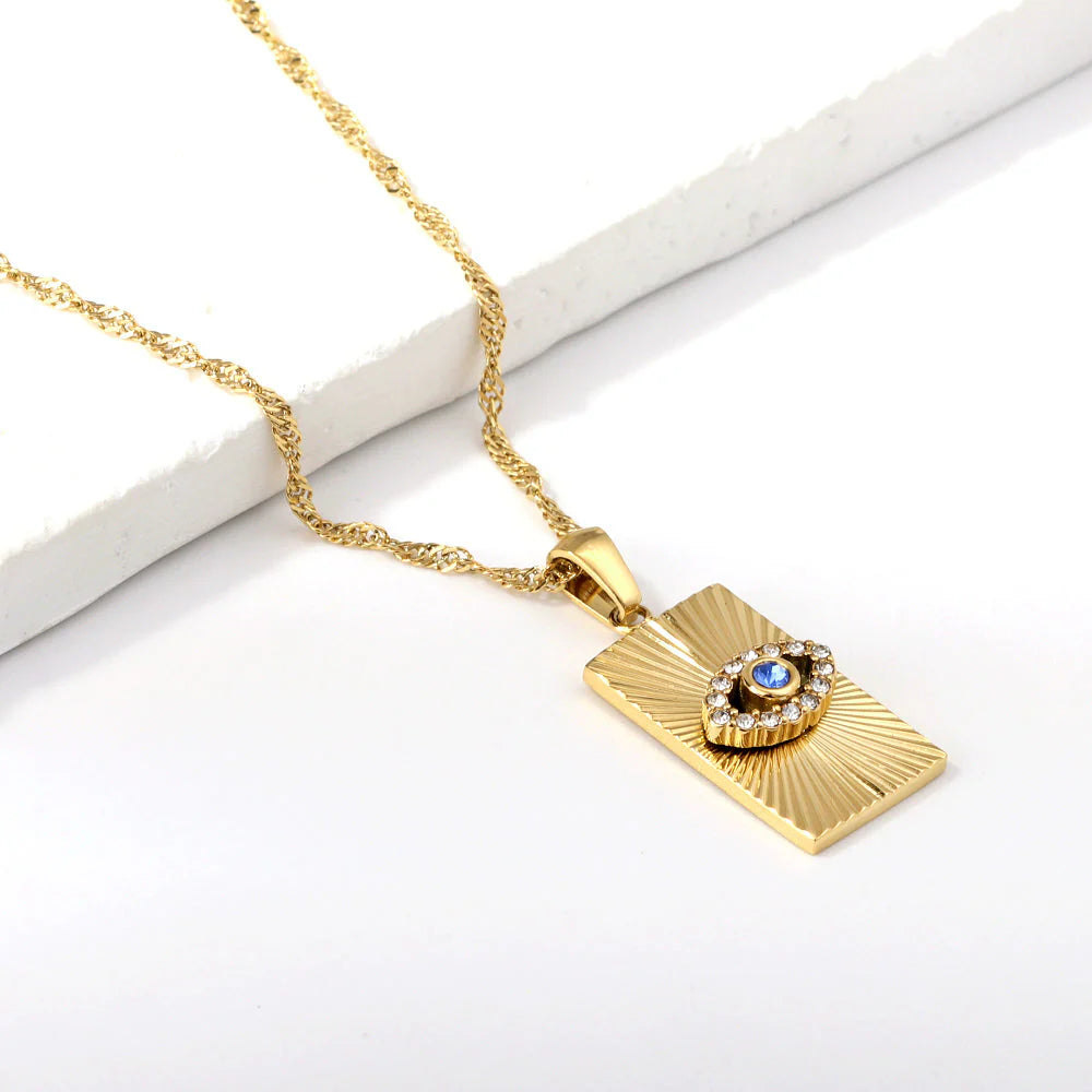 Evil Eye Bold Gold Necklace