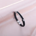 Black and Blue Leather Men Bracelets